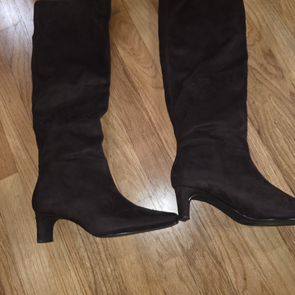 Banana Republic Dark Brown Faux Suede Heeled Boots